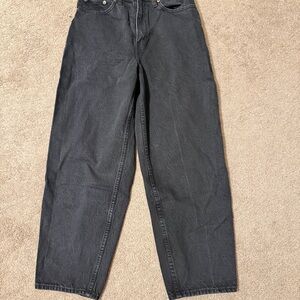 Abercrombie tapered loose black jeans